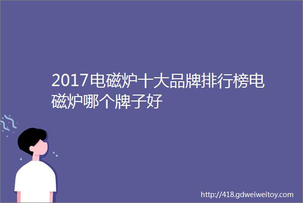 2017电磁炉十大品牌排行榜电磁炉哪个牌子好